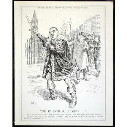BE IT EVER SO HUMBLE... 1923 John Bernard Partridge PUNCH CARTOON PAGE