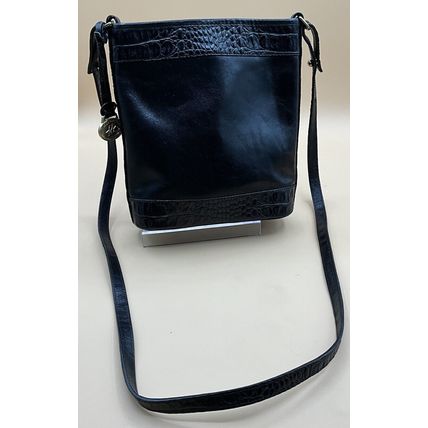 A Very Cute Rare Vintage Black Leather Brahmin Crossbody Handbag