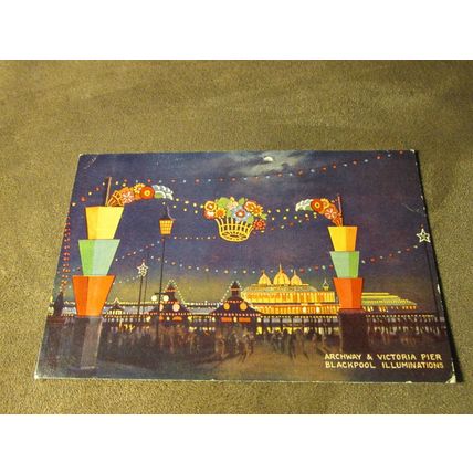 1930's Postcard - Blackpool Illuminations, Lancashire Artist A190
