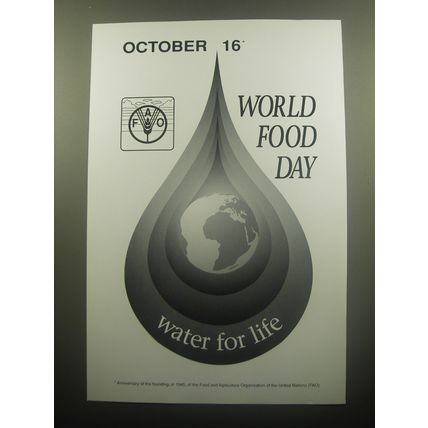 1994 FAO Food and Agriculture Organization of the United Nations Advertisement