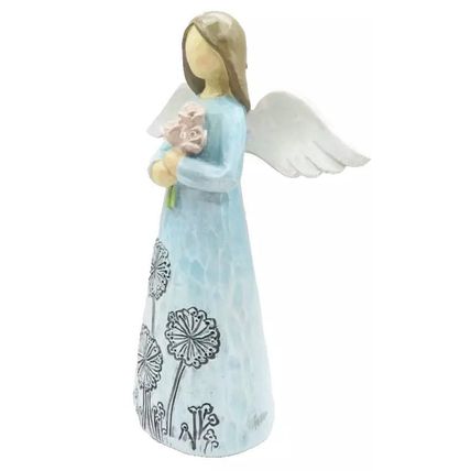 Meadow Flower Angel Blue Figurine Ornament 15 CM Gift Home Decor