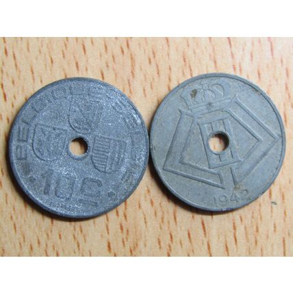 Belgium 1942 10 Centime Belgique (French Text) Coin