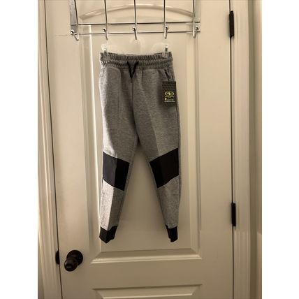 Athletic Works Boys Knit Jogger Track Pants Gray & Black Choose Your Size