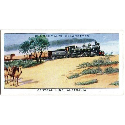 CHURCHMAN CIGARETTE CARD WONDERFUL RAIL TRAVEL 1937 No 6 CENTRAL LINE AUSTRALIA
