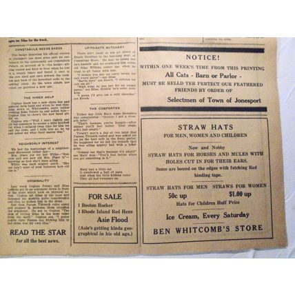 Jonesport Star, May 29, 1930 - "Big Reck at the Crossroads", etc