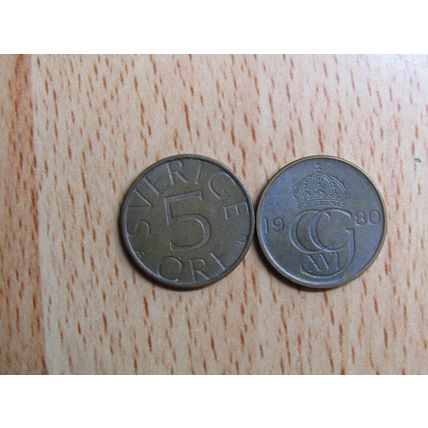 Sweden 1980 5 Ore Coin