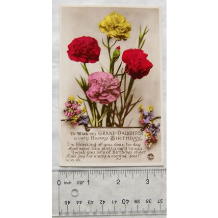 vintage postcard To Wish My Grand Daughter A Very Happy Birthday