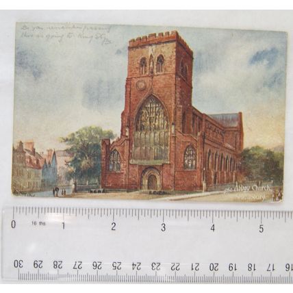 1906 postcard The Abbey Church, shrewsbury