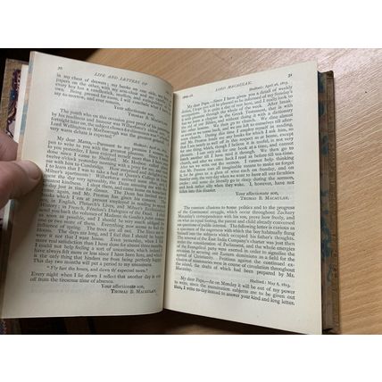 RARE* 1893 "THE LIFE & LETTERS OF LORD MACAULAY" BIOGRAPHY ANTIQUE BOOK (P4)