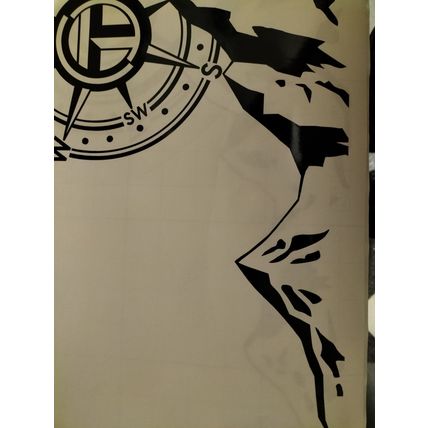 2 x Talbot Express T Logo Decal, Sticker over a Mountain, Large 21in x 10in