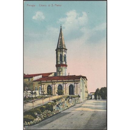 Chiesa di San Pietro, Perugia, c.1910s - Ettore Mignini Cartolina