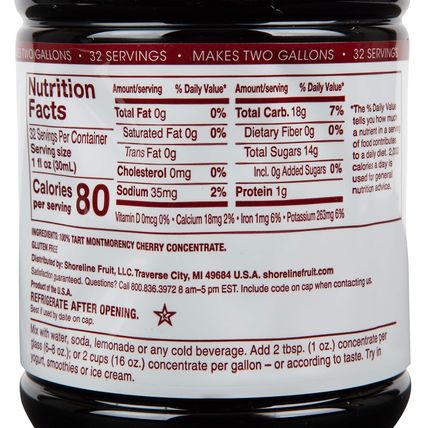 Cherry Bay Orchards Tart Cherry Concentrate - Natural Juice to Promote Healthy S