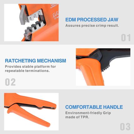 Icrimp IWS-2549S Micro Wire Crimping Plier for AWG 28-18 Open Barrel Terminals,