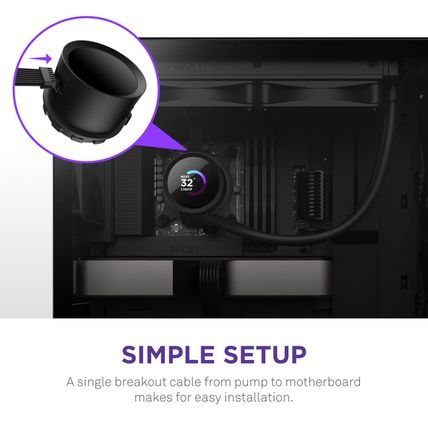 NZXT Kraken 240 - 240Mm AIO CPU Liquid Cooler - Customizable 1.54" Square LCD Di