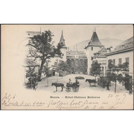 Hôtel-Château Bellevue, Sierre, 1900 - Charnaux Frères CPA