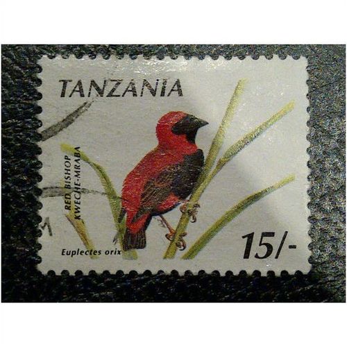 Tanzania QE11 1990 Birds 15s Red Bishop SG 807 Used