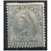India 1900 SG112 3 Pies Grey Mounted Mint .. .
