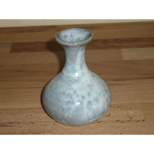 French Studio Pottery Blue Stoneware Vase