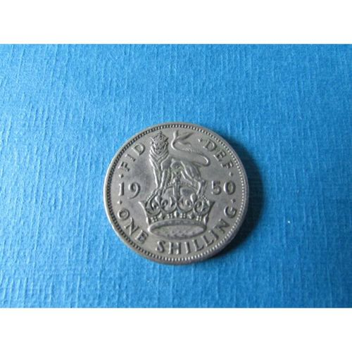 1950 GEORGE VI ENGLISH SHIELD ONE SHILLING FREE POST. K