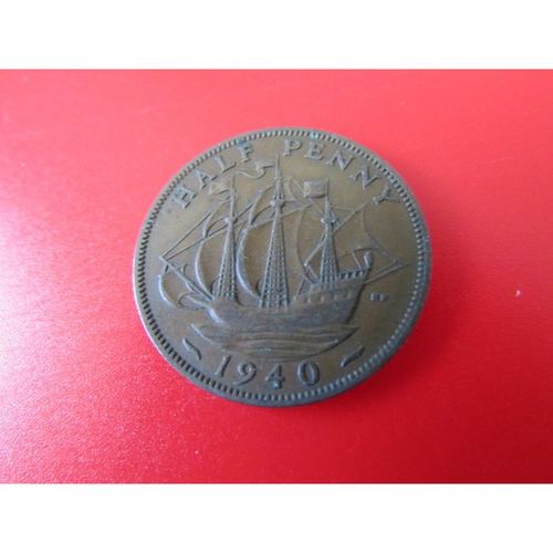 1940 GEORGE VI HALFPENNY. AH