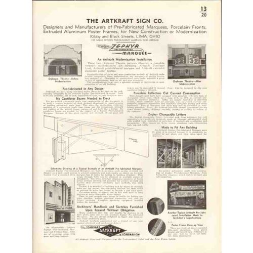artkraft sign company 1938 zephyr prefabricate marquee vintage catalog