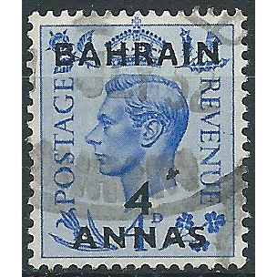 Bahrain 1950 SG76 4a on 4d Ultramarine Good/Fine Used . ..