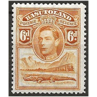 Basutoland 1938 SG24 6d Orange-Yellow Mounted Mint . .. .