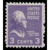 807 3c Thomas Jefferson Almost Very Fine MNH M07795