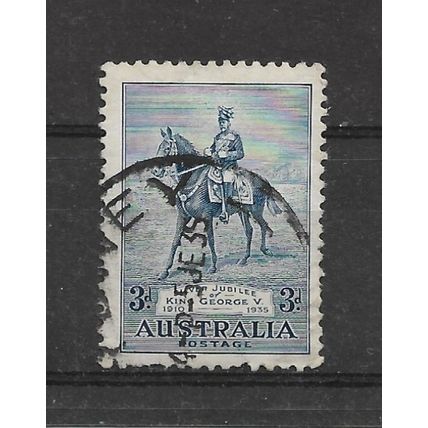 Australia.SG157 3d King George V on "Anzac" (Blue).Fine Used.Dec21