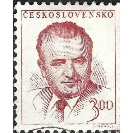 CZECHOSLOVAKIA, Klement Gottwald, red-brown 1948, 3Kcs