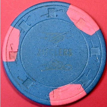 Zieglers Rendezvous. Vintage Casino Chip. Stockton, CA. 1947, Blue. Q17b.