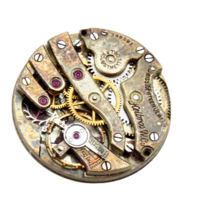 FHF 10.5"' = 23.6 mm 2 ADJ Rare Swiss 15 Jewels Helbros Watch Movement