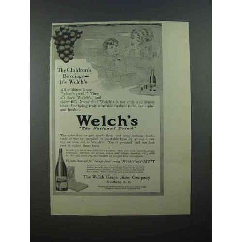 1913 Welch's Grape Juice Ad - Children's Beverage