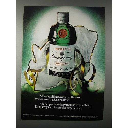 1974 Tanqueray Gin Ad - Fine Addition to Any Penthouse