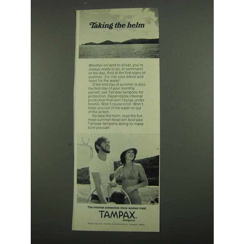 1974 Tampax Tampons Ad - Taking the Helm