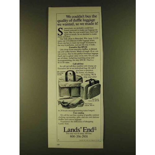 1980 Lands' End Duffle Luggage Ad - Captain's Wardrobe