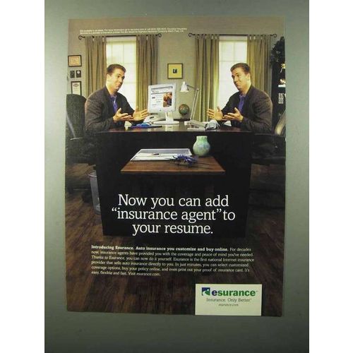 2000 Esurance Auto Insurance Ad - Add To Your Resume