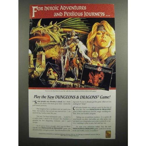 1991 TSR Dungeons & Dragons Game Ad - For heroic adventures and journeys