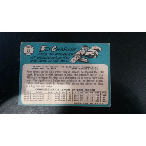 1965 Topps Card # 035 Ed Charles Good (2) Kansas City Athletics