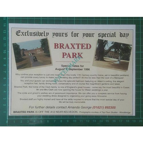 C2708) Braxted Park Clark Family Advert - 1996 Clip