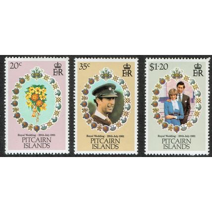 Pitcairn Island 1981 Royal Wedding set 3v SG219-221 UM
