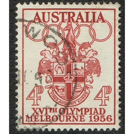 Australia 1956 Olympic Games Melbourne 4d Carmine Red SG290 FU