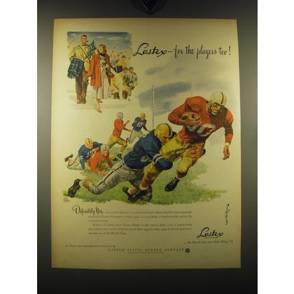 1948 Lastex Football Uniforms Ad - art by John Cullen Murphy