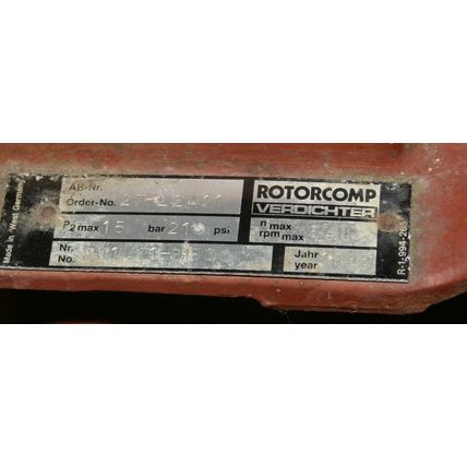 BAUER ROTORCOMP Rota 3B AIR COMPRESSOR SCREW HP Verdichter 5400RPM 210PSi US