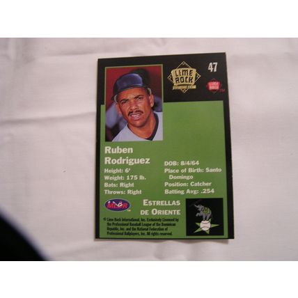 Ruben Rodriguez 1993 Lime Rock Winter League GOLD NO. 47