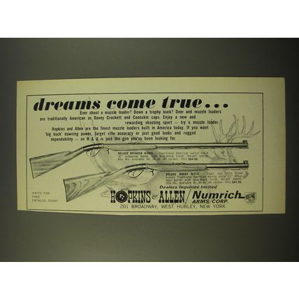 1967 Hopkins & Allen Deluxe Offhand Model and Deluxe Buggy Rifle Advertisement