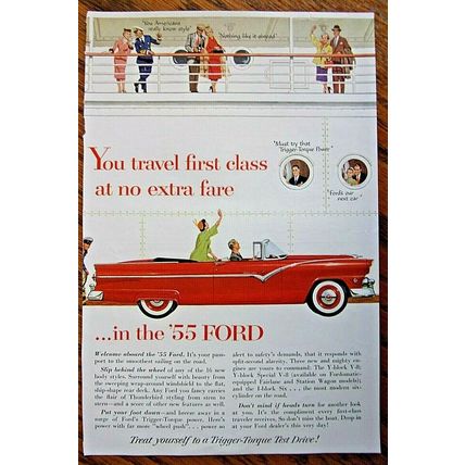 1955 Ford Sunliner Convertible magazine ad
