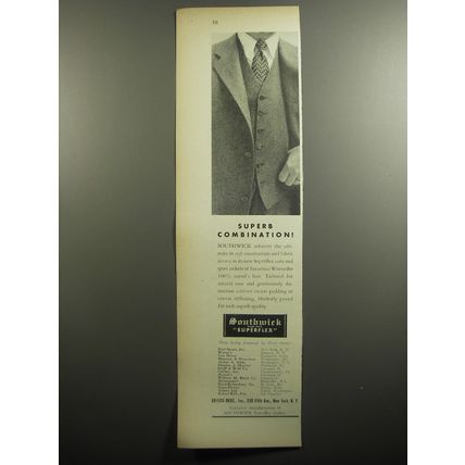 1951 Southwick Superflex Suits Ad - Super Combination