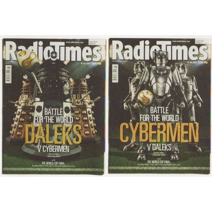 Radio Times & The Daleks Cybermen TV Show Radio Times Postcard