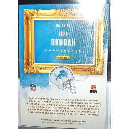 2020 Chronicles JEFF OKUDAH (Lions) Gridiron Kings Rookie Card #GK-40